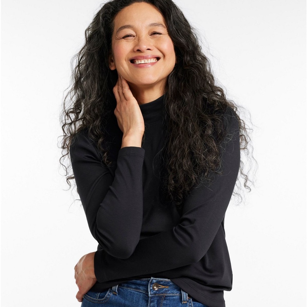 L.L.Bean Black mock-turtleneck Top with Tag